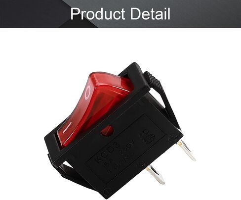 Fielect 1 قطعة KCD3 ON/Off قارب الروك التبديل 2Pin 250 فولت/15A 125 فولت/20A سيارة قارب الأحمر الروك التبديل تبديل in Saudi Arabia
