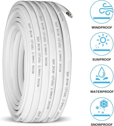 سلك بحري 14 قياس، 20 قدم 14 AWG سلك بحري ثلاثي من النحاس المعلب الخالي من الأكسجين سلك كهربائي بحري معزول للقوارب/البحرية/السيارات/RV/التخييم/المقطورة in Kuwait