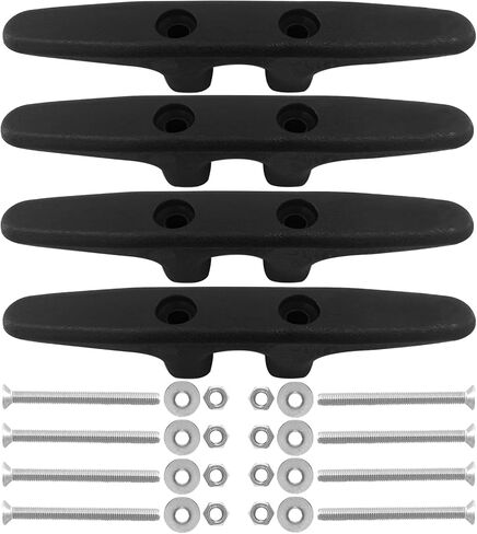 ISURE MARINRE 4 PCS Marine Black Nylon Cleat Open Base 6 Inch Heavy-Duty Nylon Cleat Boat Deck and Anchor Line Cleat w/Finish in Saudi Arabia