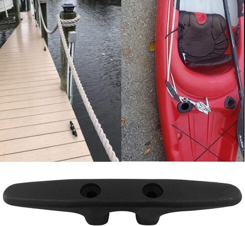 ISURE MARINRE 4 PCS Marine Black Nylon Cleat Open Base 6 Inch Heavy-Duty Nylon Cleat Boat Deck and Anchor Line Cleat w/Finish in Saudi Arabia