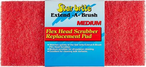 STAR BRITE Large Scrub Pad With Flexible Head Scrubber - Medium Texture (Red) - Attach to Extension Handle for an Extra 3’-10’ of Reach - Versatile Cleaning for Bigger Jobs (040124) in Kuwait