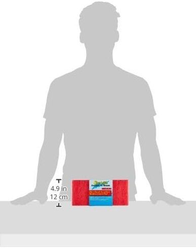 STAR BRITE Large Scrub Pad With Flexible Head Scrubber - Medium Texture (Red) - Attach to Extension Handle for an Extra 3’-10’ of Reach - Versatile Cleaning for Bigger Jobs (040124) in Kuwait