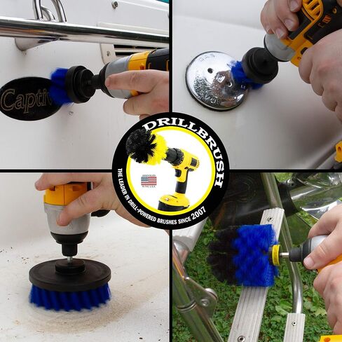 Grill Brush - Detailing Brush Set BBQ Accessories - Ultra Stiff Power Scrub Brush Set - Oil Stain Electric Spin Scrubber - Cleaning Supplies Floor Scrubber - Household Cleaning Tools Power Scrubber in Saudi Arabia