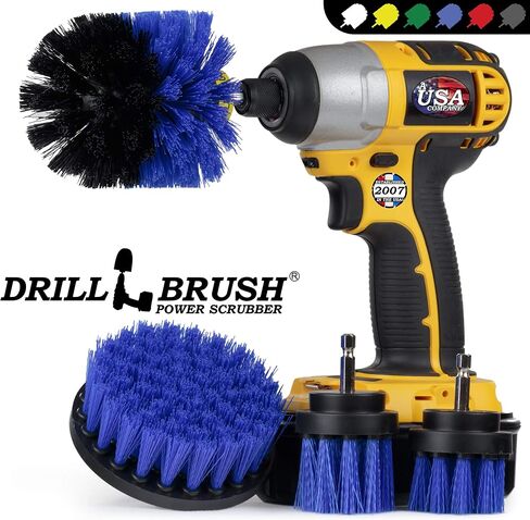 Grill Brush - Detailing Brush Set BBQ Accessories - Ultra Stiff Power Scrub Brush Set - Oil Stain Electric Spin Scrubber - Cleaning Supplies Floor Scrubber - Household Cleaning Tools Power Scrubber in Saudi Arabia
