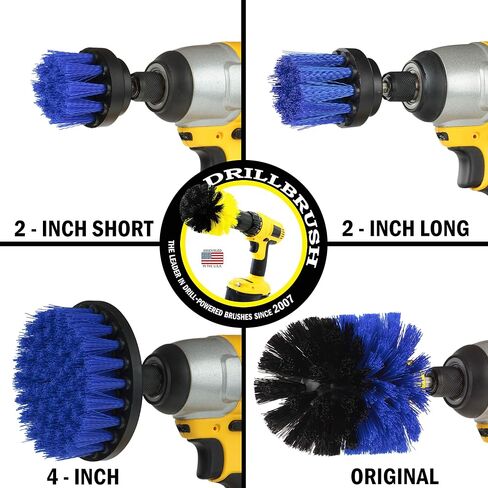 Grill Brush - Detailing Brush Set BBQ Accessories - Ultra Stiff Power Scrub Brush Set - Oil Stain Electric Spin Scrubber - Cleaning Supplies Floor Scrubber - Household Cleaning Tools Power Scrubber in Saudi Arabia