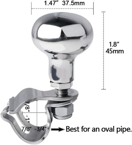 Hoffen AISI 316 Stainless Steel Boat Steering Wheel Knob Marine Sport Maneuvering Knob Steering Spinner Knob Wheel Suicide Knob Swivel Universal in Saudi Arabia