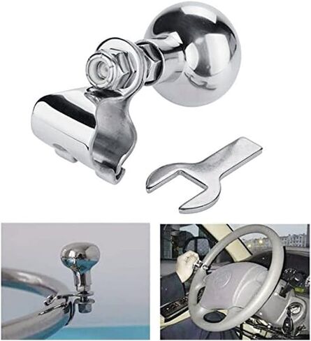 Hoffen AISI 316 Stainless Steel Boat Steering Wheel Knob Marine Sport Maneuvering Knob Steering Spinner Knob Wheel Suicide Knob Swivel Universal in Saudi Arabia