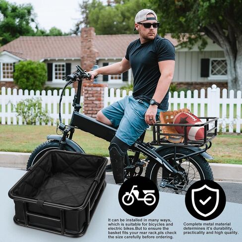 سلة دراجة ذات حامل خلفي من RAYMACE مع شبكة شحن وبطانة وسلة دراجة كبيرة، حامل مثالي للدراجة الكهربائية in Kuwait