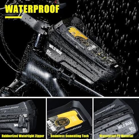 Upgraded Bike Phone Handlebar Bag with Quick Release Rack, Waterproof 3D Sun Visor Bike Frame Bag, Eva Bike Phone Mount Bag Support Touch Screen/Face ID For Smart Phones 6.8'' in Saudi Arabia