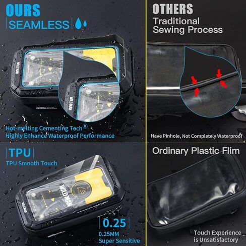 حقيبة مقود هاتف الدراجة المطورة مع رف سريع التحرير، حقيبة إطار دراجة واقية من الشمس ثلاثية الأبعاد مقاومة للماء، حقيبة تثبيت على الهاتف من إيفا تدعم شاشة اللمس/معرف الوجه للهواتف الذكية 6.8 بوصة in Kuwait