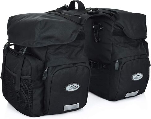 50L الدراجة Panniers دراجة التنقل حقيبة أكياس السرج للماء مع غطاء المطر للدراجة حامل الرف الخلفي، ودعم لعرض أقل من 7 بوصة رف الدراجة in Saudi Arabia