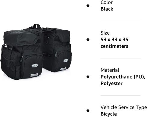 50L الدراجة Panniers دراجة التنقل حقيبة أكياس السرج للماء مع غطاء المطر للدراجة حامل الرف الخلفي، ودعم لعرض أقل من 7 بوصة رف الدراجة in Saudi Arabia