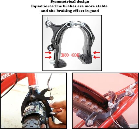مجموعة فرجار فرامل الدراجة، تناسب دراجة الأطفال، قوس الفرامل حوالي 65-80 مم، مجموعة فرامل فرامل خلفية وأمامية طويلة المدى تناسب فرامل دراجة الأطفال على شكل C in Kuwait