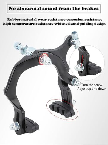 مجموعة فرجار فرامل الدراجة، تناسب دراجة الأطفال، قوس الفرامل حوالي 65-80 مم، مجموعة فرامل فرامل خلفية وأمامية طويلة المدى تناسب فرامل دراجة الأطفال على شكل C in Kuwait