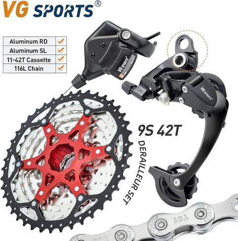 VG Sports 12 Speed MTB Groupset Bike Chain 11-52T Cassette 1x12 Speed Rear Derailleur& Shifter (12S 11-52T Set) in Saudi Arabia