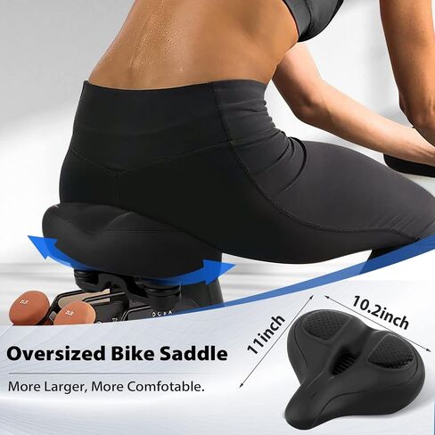 Oversized Bike Seat Compatible with Peloton Bike/Bike+, Wide Comfort Bike Seat Cushion for Women & Men, Large Bike Seat Replacement for Road Bike, Spin Bike, and Cruiser, Bicycle Saddle in Saudi Arabia