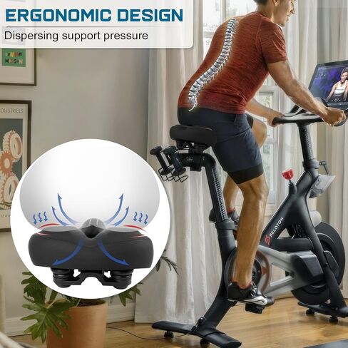 Oversized Bike Seat Compatible with Peloton Bike/Bike+, Wide Comfort Bike Seat Cushion for Women & Men, Large Bike Seat Replacement for Road Bike, Spin Bike, and Cruiser, Bicycle Saddle in Saudi Arabia