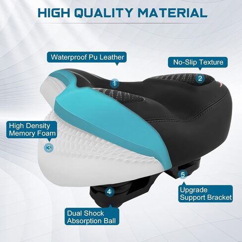 Oversized Bike Seat Compatible with Peloton Bike/Bike+, Wide Comfort Bike Seat Cushion for Women & Men, Large Bike Seat Replacement for Road Bike, Spin Bike, and Cruiser, Bicycle Saddle in Saudi Arabia