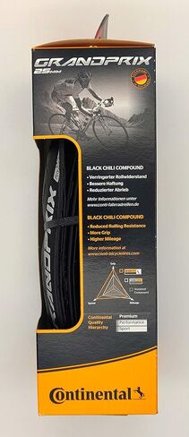 دراجة Continental Grand Prix All Rounder مقاس 700×25 الفاصلة القابلة للطي باللون الأسود والفلفل الحار - زوج (إطاران) in Kuwait