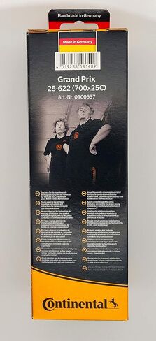 دراجة Continental Grand Prix All Rounder مقاس 700×25 الفاصلة القابلة للطي باللون الأسود والفلفل الحار - زوج (إطاران) in Kuwait