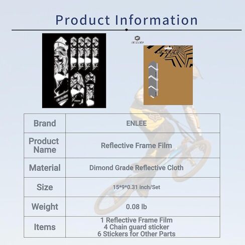 شريط حماية إطار الدراجة من ENLEE، ملصقات واقية للجبال، ملصقات لحماية شوكة MTB من جميع الأنماط، طبقة عالية التأثير لدراجة الطريق، حماية ضد الخدش in Kuwait