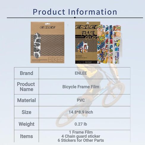 ENLEE Bike Frame Protection Tape, Mountain Protective Stickers Decals All Style MTB Fork Protector High Impact Film Road Bicycle Anti Scratch Guard in Saudi Arabia