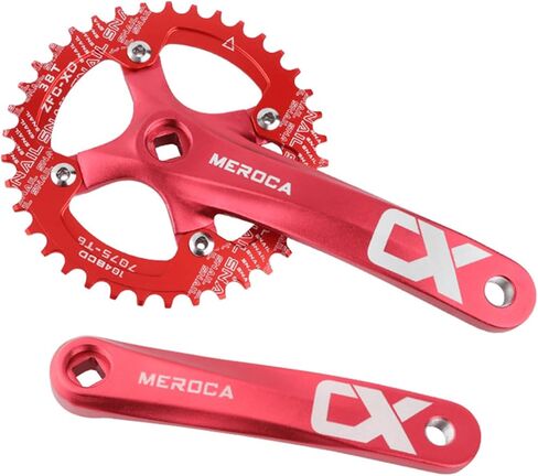 مجموعة ذراع كرنك مربعة الشكل MTB، مجموعة ذراع كرنك للدراجة الجبلية ذات سرعة واحدة، مجموعة ذراع كرنك للدراجة 170 مم 104BCD، سلسلة ومسامير، أحمر in Kuwait