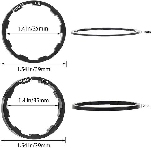 3 Pcs Bike Spacer Aluminum Alloy Cassette Spacer 1mm/2mm/2mm Bicycle Flywheel Hub Spacer Bottom Bracket Axle Washer Gasket Suitable for 7 10-Speed MTB Road Cycling Flywheel Tool in Kuwait
