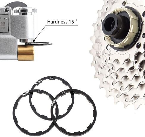 3 Pcs Bike Spacer Aluminum Alloy Cassette Spacer 1mm/2mm/2mm Bicycle Flywheel Hub Spacer Bottom Bracket Axle Washer Gasket Suitable for 7 10-Speed MTB Road Cycling Flywheel Tool in Kuwait