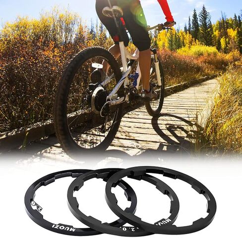 3 Pcs Bike Spacer Aluminum Alloy Cassette Spacer 1mm/2mm/2mm Bicycle Flywheel Hub Spacer Bottom Bracket Axle Washer Gasket Suitable for 7 10-Speed MTB Road Cycling Flywheel Tool in Kuwait