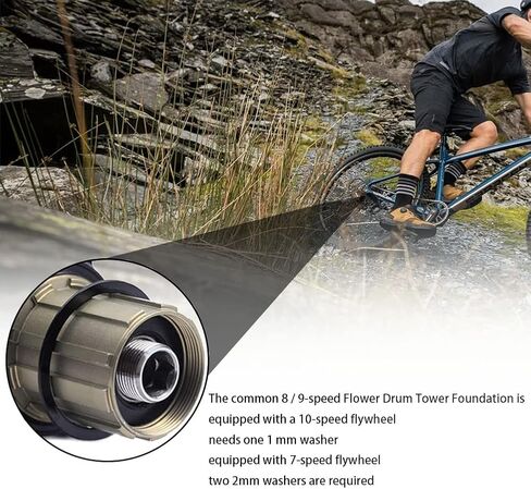 3 Pcs Bike Spacer Aluminum Alloy Cassette Spacer 1mm/2mm/2mm Bicycle Flywheel Hub Spacer Bottom Bracket Axle Washer Gasket Suitable for 7 10-Speed MTB Road Cycling Flywheel Tool in Kuwait