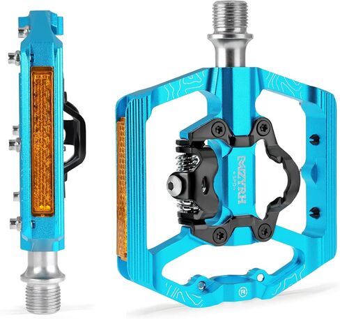 دواسات الدراجة الجبلية MTB، دواسات الدراجات مع عاكسات، 3 منصة مسطحة تحمل متوافقة مع دواسات ألومنيوم محكمة الغلق مزدوجة الوظائف مقاس 9/16 بوصة مع مرابط للطريق in Kuwait