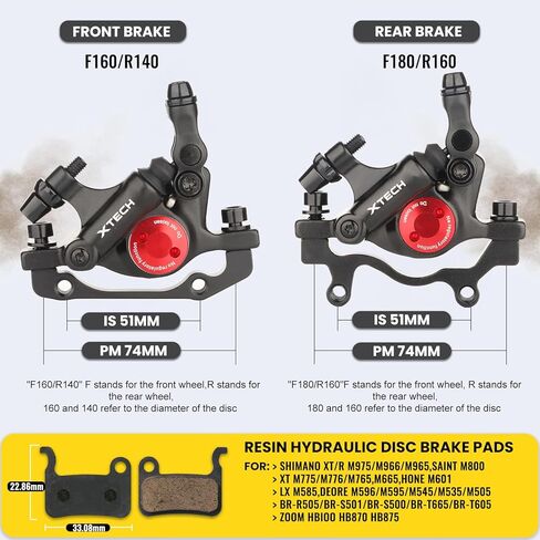 Zoom Hydraulic Disc Brake Calipers: HB-100 MTB Bike Disc Brakes Front & Rear Caliper Set for Mountain, Road Bicycle and E-Bike in Saudi Arabia