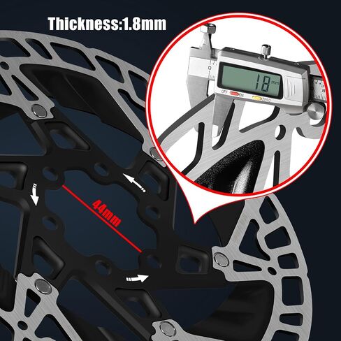 BUCKLOS 160mm Floating Bike Disc Brake Rotor with Heat Dissipation Fins-Bicycle Stainless Steel Aluminum Alloy Road Bike MTB Mountain Bike Disc Brakes Rotors for E-bike BMX(Black) in Kuwait