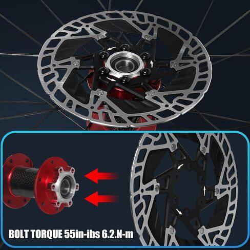 BUCKLOS 160mm Floating Bike Disc Brake Rotor with Heat Dissipation Fins-Bicycle Stainless Steel Aluminum Alloy Road Bike MTB Mountain Bike Disc Brakes Rotors for E-bike BMX(Black) in Kuwait