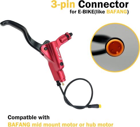 Zoom H876E 2-PIN/3-PIN 4-Pistons E-Bike مجموعة فرامل هيدروليكية كهربائية مع دوارات 180 مم، رافعة فرجار قرص هيدروليكي مسبق النزف للدراجة الإلكترونية (محول تركيب متضمن) in Saudi Arabia