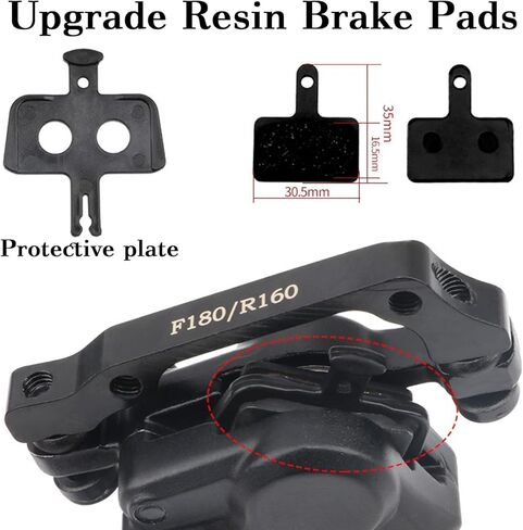 مجموعة فرامل هيدروليكية MTB طقم فرامل قرصية للدراجة مع دوارات 160 مم، أمامي يسار 800 مم خلفي يمين 1400 مم فرامل هيدروليكية من سبائك الألومنيوم مناسبة للدراجات الجبلية، MTB in Kuwait