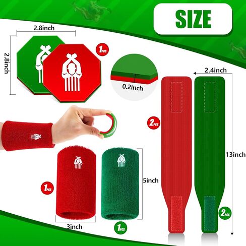 7 Pcs Wrestling Flip Disc Arm Wrestling Wrist Bands Wrestling Ankle Bands Set 1 Pliable Plastic Referee Coin 2 Red Green Referee Wristband 4 Wrestling Tournament Bands for Official Umpire Dual Meet in Saudi Arabia