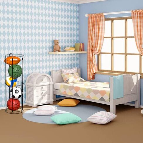 moyohim الكرات المرآب تخزين الكرة الرف العمودي، كرة السلة كرة القدم حامل الكرة جدار جبل، الكرة قفص تخزين الرف للكرات، منظم الكرة الرياضية لغرفة الأطفال، المرآب، المنزل - سهلة التجميع in Kuwait