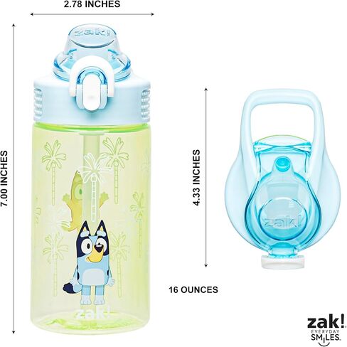 Zak Designs Sage Barbie Water Bottle For School or Travel, 16oz Durable Plastic Water Bottle With Straw, Handle, and Leak-Proof, Pop-Up Spout Cover (Barbie) in Saudi Arabia