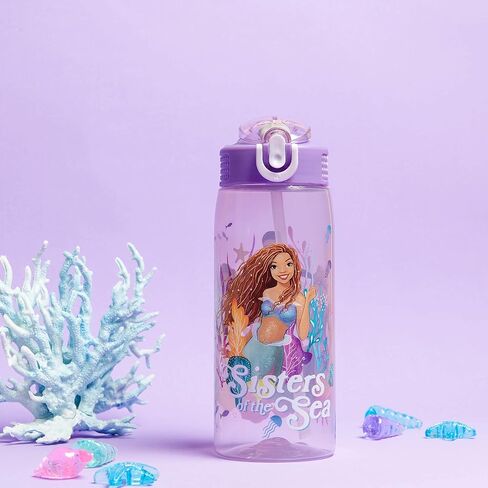 Zak Designs Sage Barbie Water Bottle For School or Travel, 16oz Durable Plastic Water Bottle With Straw, Handle, and Leak-Proof, Pop-Up Spout Cover (Barbie) in Saudi Arabia