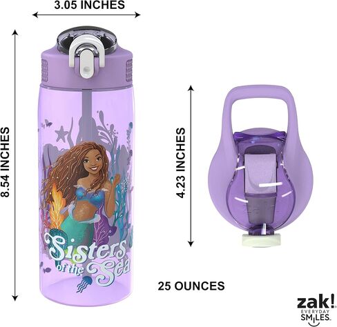 Zak Designs Sage Barbie Water Bottle For School or Travel, 16oz Durable Plastic Water Bottle With Straw, Handle, and Leak-Proof, Pop-Up Spout Cover (Barbie) in Saudi Arabia