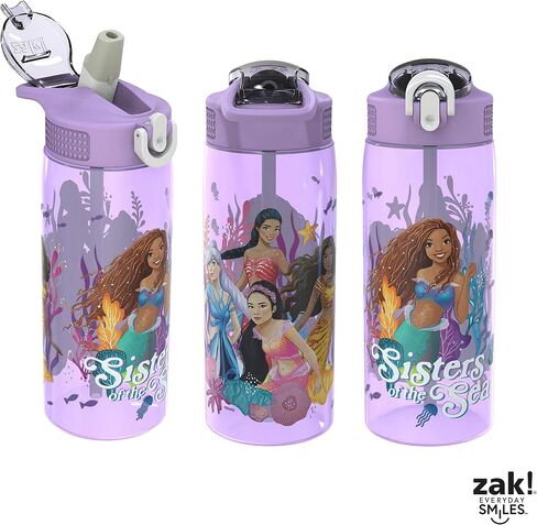 Zak Designs Sage Barbie Water Bottle For School or Travel, 16oz Durable Plastic Water Bottle With Straw, Handle, and Leak-Proof, Pop-Up Spout Cover (Barbie) in Saudi Arabia