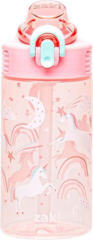 Zak Designs Disney Frozen Sage 16oz Leak-Proof Straw Kids Water Bottle | BPA Free, Durable Plastic, Cupholder Friendly, Dishwasher Safe, Easy to Clean, Lid Lock, Handle, For School, Home, Travel in Saudi Arabia