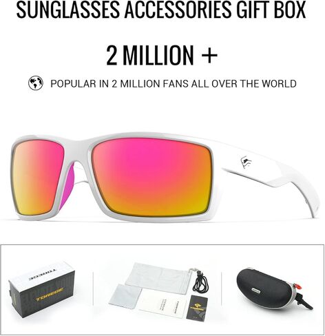 TOREGE Sports Polarized Sunglasses for Men Women Flexible Frame Cycling Running Driving Fishing Mountaineering TR24 in Kuwait