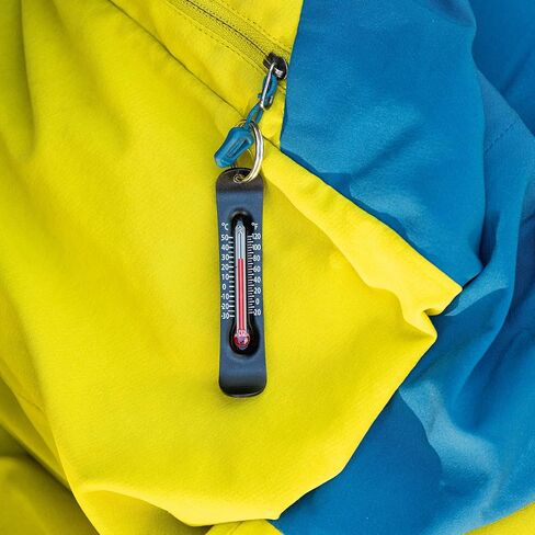 Sun Company Brrr-ometer - مقياس حرارة سحب بسحاب للرياضة الثلجية للسترة أو السترة أو حقيبة الظهر | ميزان حرارة صغير للتزلج والتزحلق على الجليد في الهواء الطلق in Saudi Arabia