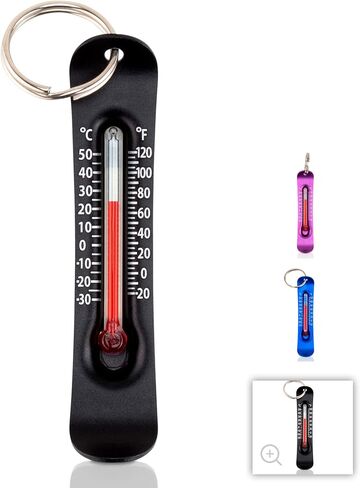 Sun Company Brrr-ometer - مقياس حرارة سحب بسحاب للرياضة الثلجية للسترة أو السترة أو حقيبة الظهر | ميزان حرارة صغير للتزلج والتزحلق على الجليد في الهواء الطلق in Saudi Arabia