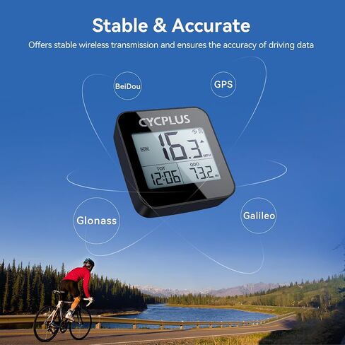 CYCPLUS GPS Bike Computer, Wireless Cycling Computer with Automatic Backlight, Bicycle Speedometer Odometer with Waterproof and Lager Battery, Provide Professional Data Analysis in Kuwait