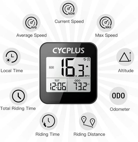 CYCPLUS GPS Bike Computer, Wireless Cycling Computer with Automatic Backlight, Bicycle Speedometer Odometer with Waterproof and Lager Battery, Provide Professional Data Analysis in Kuwait