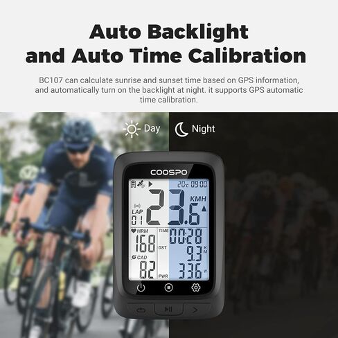 جهاز كمبيوتر COOSPO Bike GPS لاسلكي، ANT+ جهاز كمبيوتر لركوب الدراجات GPS مع بلوتوث، جهاز كمبيوتر ANT+ للدراجات متعدد الوظائف GPS مع شاشة LCD 2.4، عداد سرعة الدراجة مع إضاءة خلفية تلقائية IP67 in Saudi Arabia